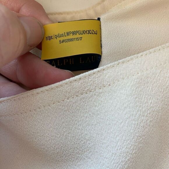 NWT Polo Ralph Lauren Midi Dress Cream White Faux Wrap Women 4 Classy Designer - Picture 10 of 17